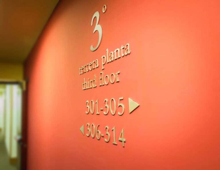 Requisitos de ADA para letreros de número de habitación de hotel